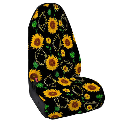 Sunflower Polygonal Pattern Print Waterproof Car Seat Cover