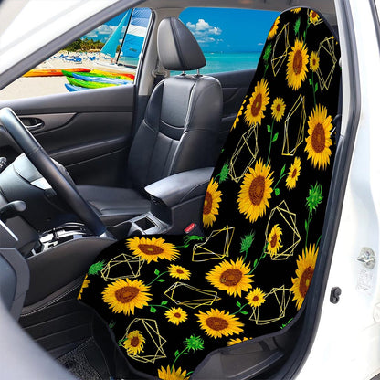 Sunflower Polygonal Pattern Print Waterproof Car Seat Cover