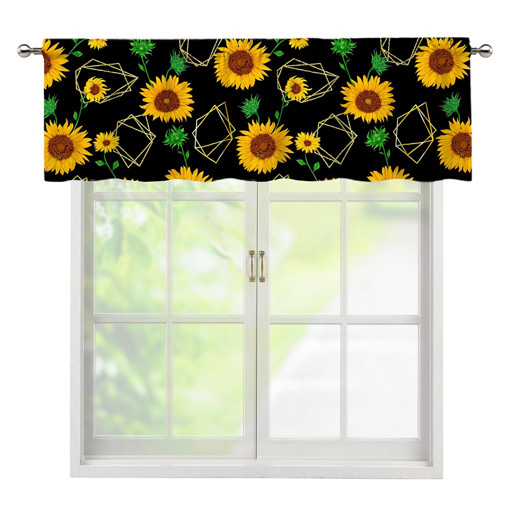 Sunflower Polygonal Pattern Print Window Valance