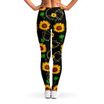 Sunflower Polygonal Pattern Print Women's Leggings