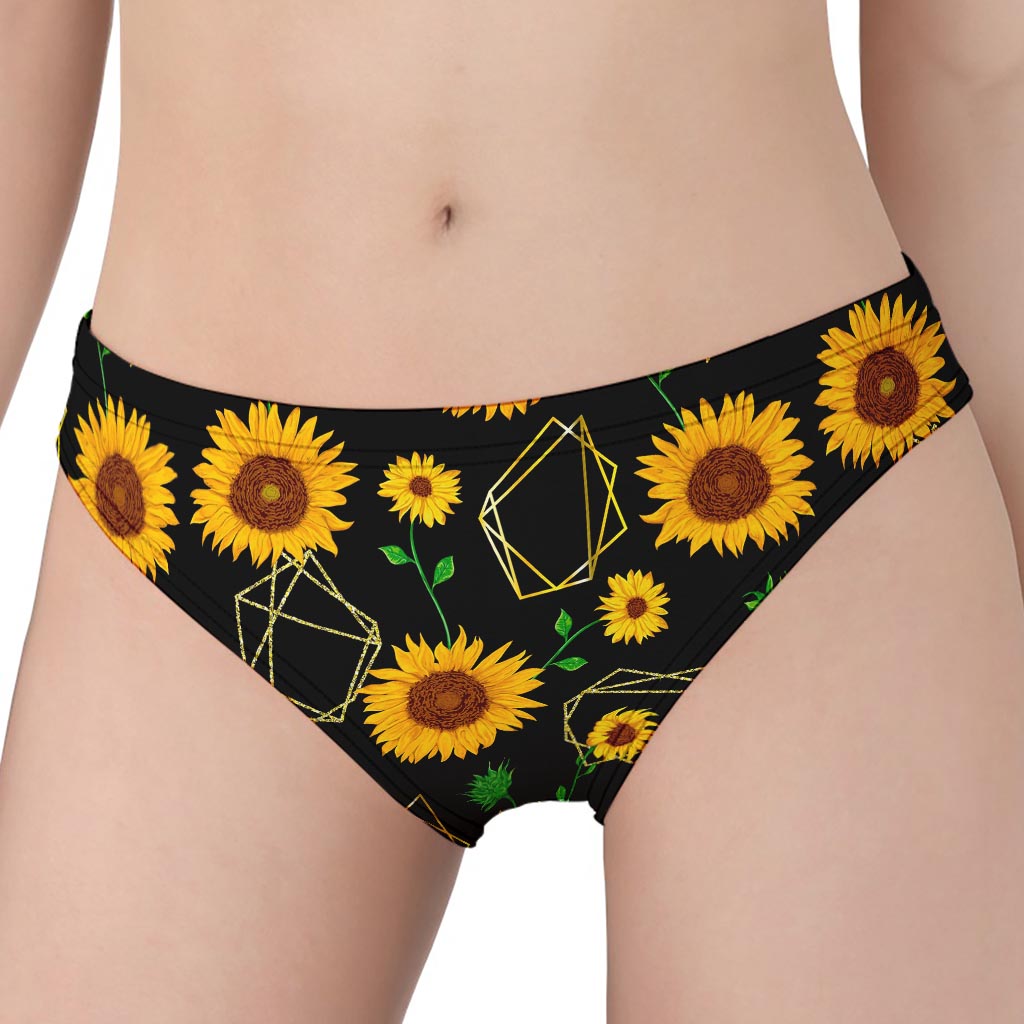 Sunflower Polygonal Pattern Print Women's Panties