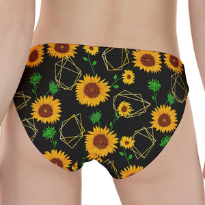 Sunflower Polygonal Pattern Print Women's Panties