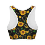 Sunflower Polygonal Pattern Print Women's Sports Bra