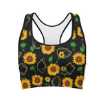 Sunflower Polygonal Pattern Print Women's Sports Bra