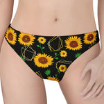 Sunflower Polygonal Pattern Print Women's Thong