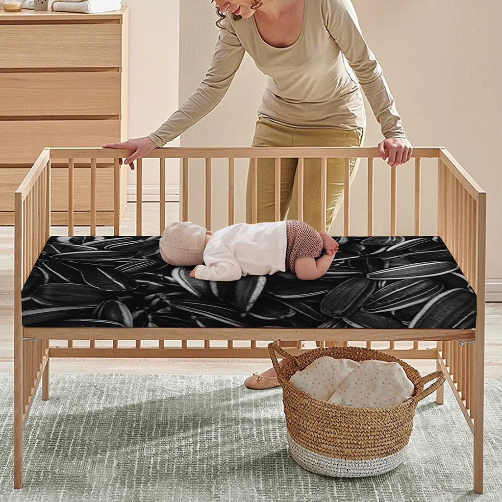 Sunflower Seeds Print Baby Crib Sheet