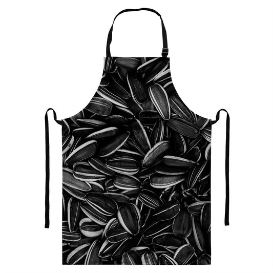 Sunflower Seeds Print Bib Apron With Pocket