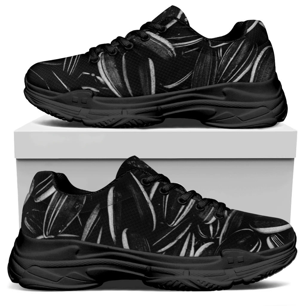Sunflower Seeds Print Black Chunky Shoes