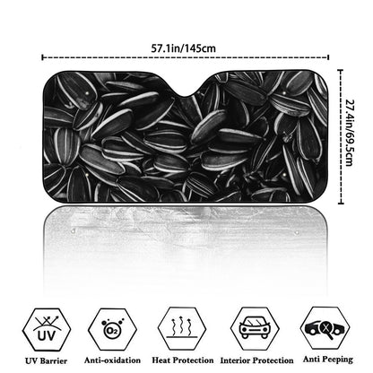 Sunflower Seeds Print Car Windshield Sun Shade