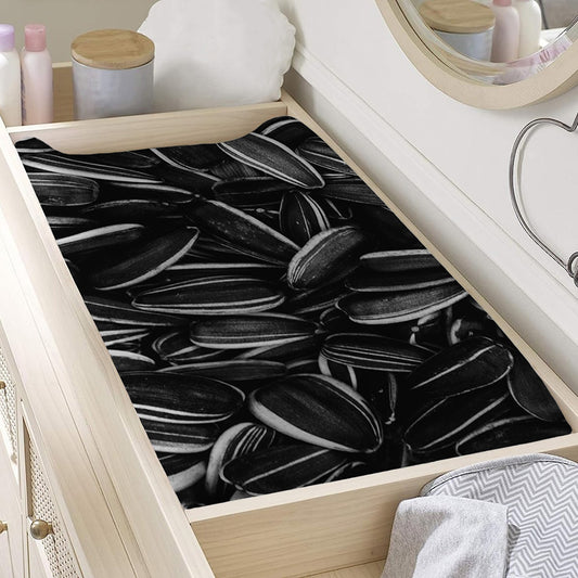 Sunflower Seeds Print Changing Pad Cover