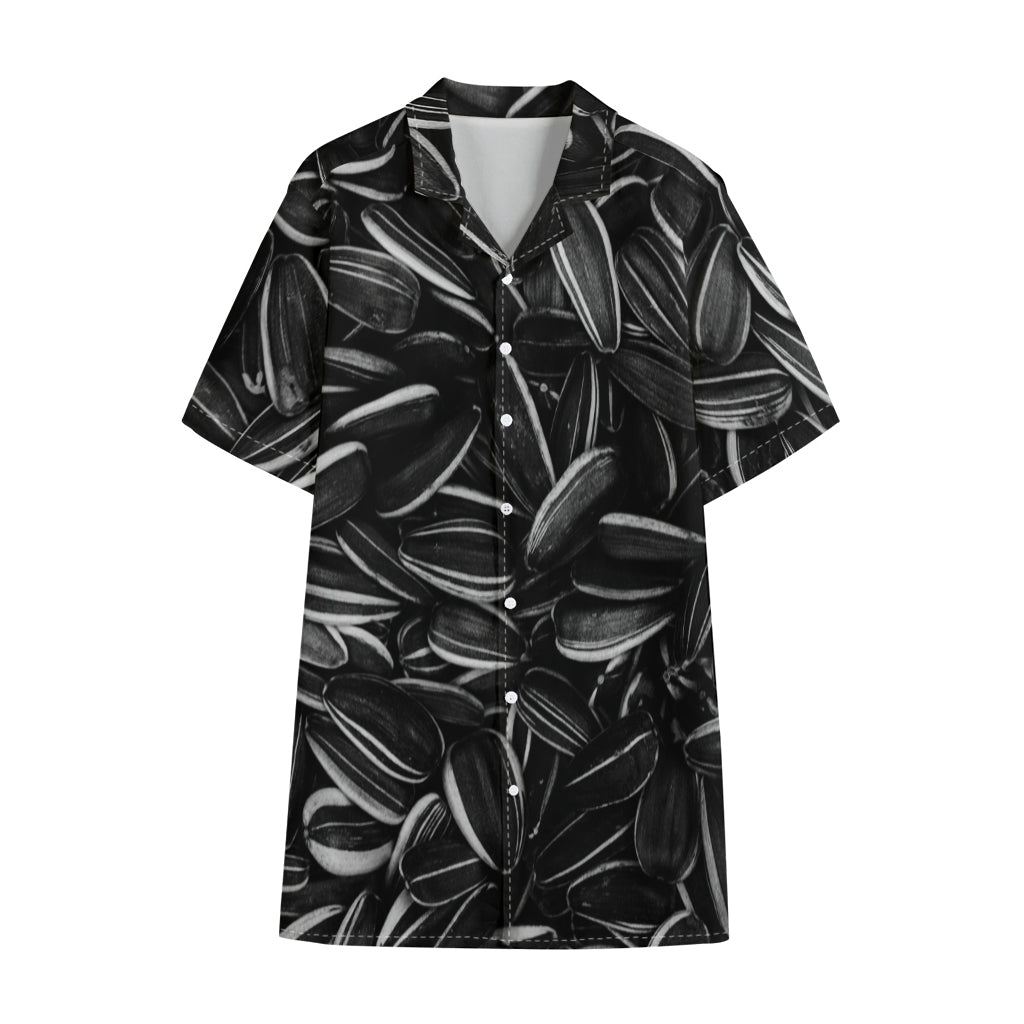 Sunflower Seeds Print Cotton Hawaiian Shirt