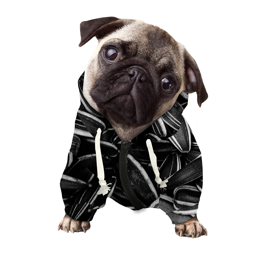 Sunflower Seeds Print Dog Zip Up Hoodie