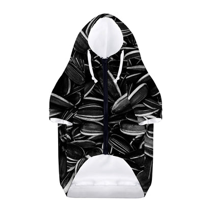 Sunflower Seeds Print Dog Zip Up Hoodie