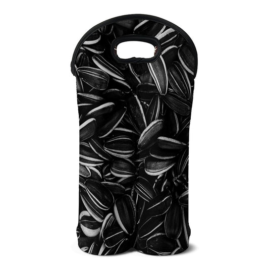 Sunflower Seeds Print Double Neoprene Wine Tote