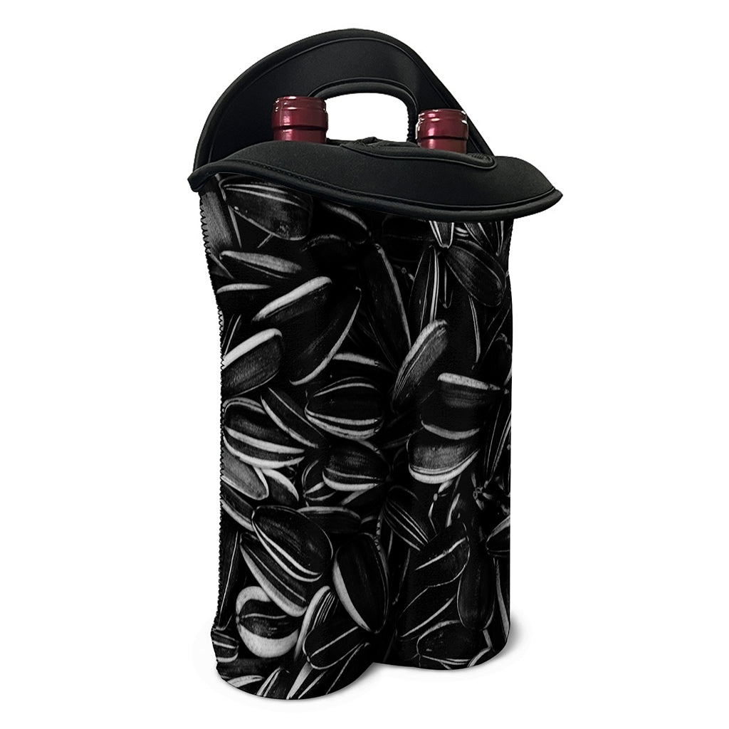 Sunflower Seeds Print Double Neoprene Wine Tote