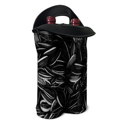 Sunflower Seeds Print Double Neoprene Wine Tote