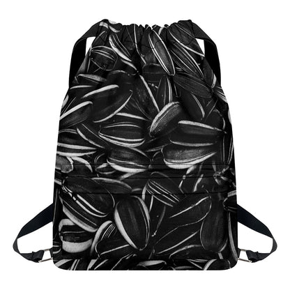 Sunflower Seeds Print Drawstring Backpack