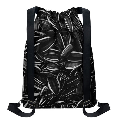 Sunflower Seeds Print Drawstring Backpack