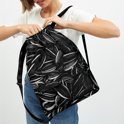 Sunflower Seeds Print Drawstring Backpack