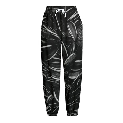 Sunflower Seeds Print Fleece Lined Knit Pants