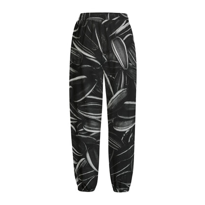 Sunflower Seeds Print Fleece Lined Knit Pants