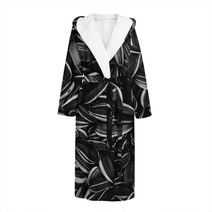 Sunflower Seeds Print Hooded Bathrobe