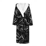 Sunflower Seeds Print Hooded Bathrobe