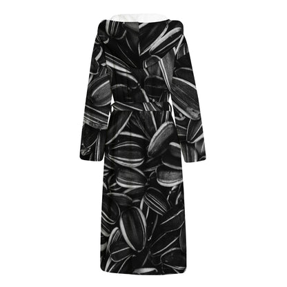 Sunflower Seeds Print Hooded Bathrobe