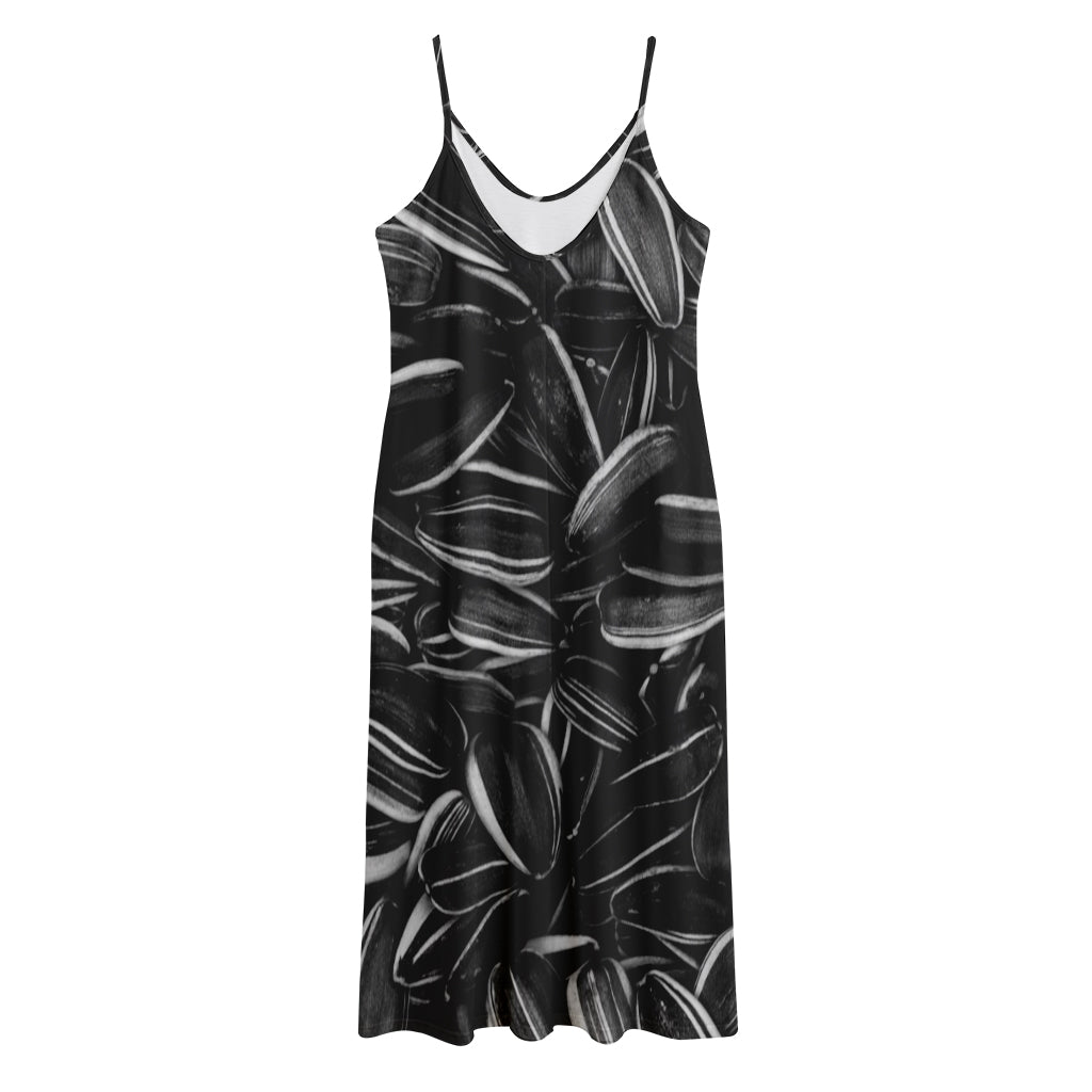 Sunflower Seeds Print Jersey Midi Cami Dress