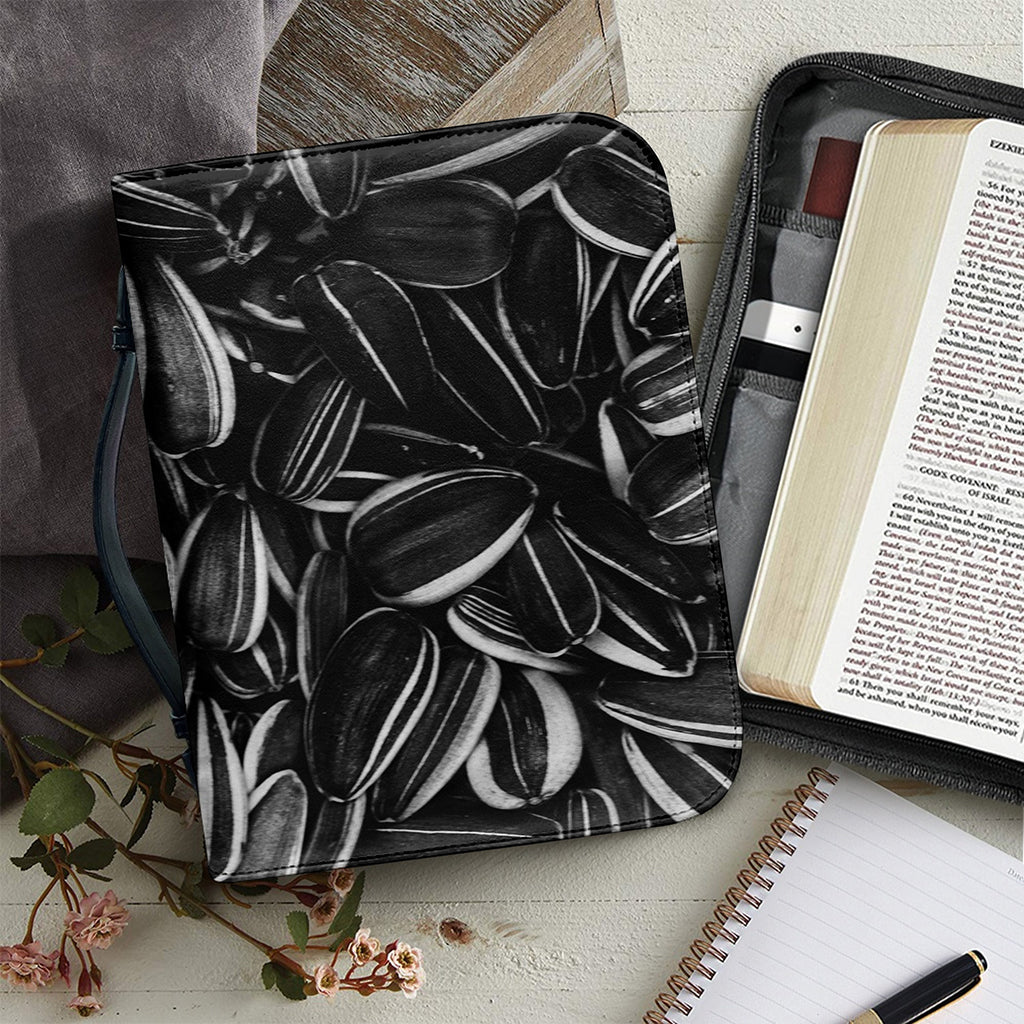 Sunflower Seeds Print Leather Bible Cover