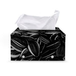Sunflower Seeds Print Leather Tissue Box Cover