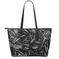 Sunflower Seeds Print Leather Tote Bag With Zipper