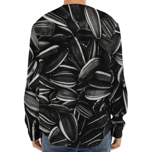 Sunflower Seeds Print Long Sleeve Baseball Jersey