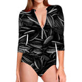 Sunflower Seeds Print Long Sleeve Swimsuit