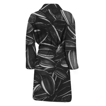 Sunflower Seeds Print Men's Bathrobe