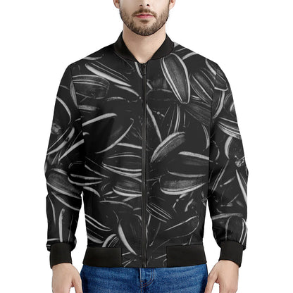 Sunflower Seeds Print Men's Bomber Jacket