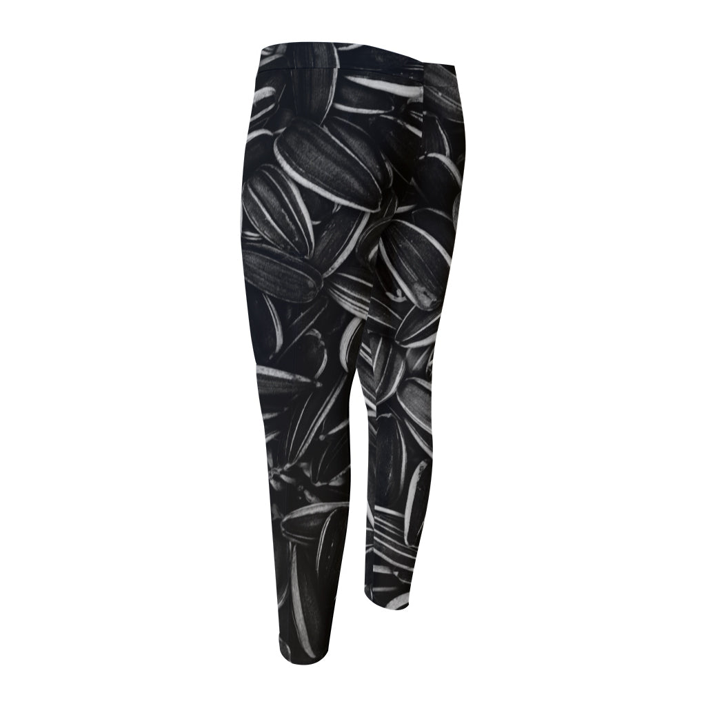 Sunflower Seeds Print Men's Compression Pants