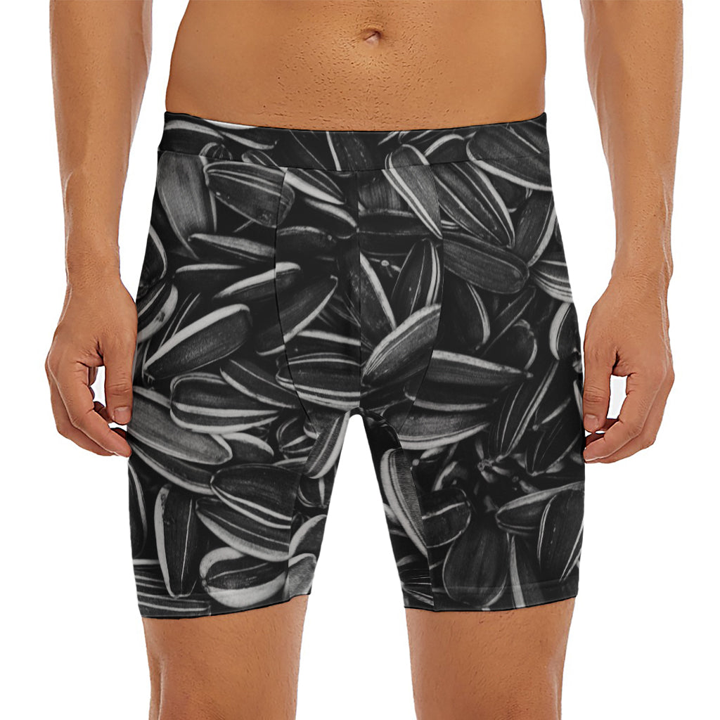 Sunflower Seeds Print Men's Long Boxer Briefs
