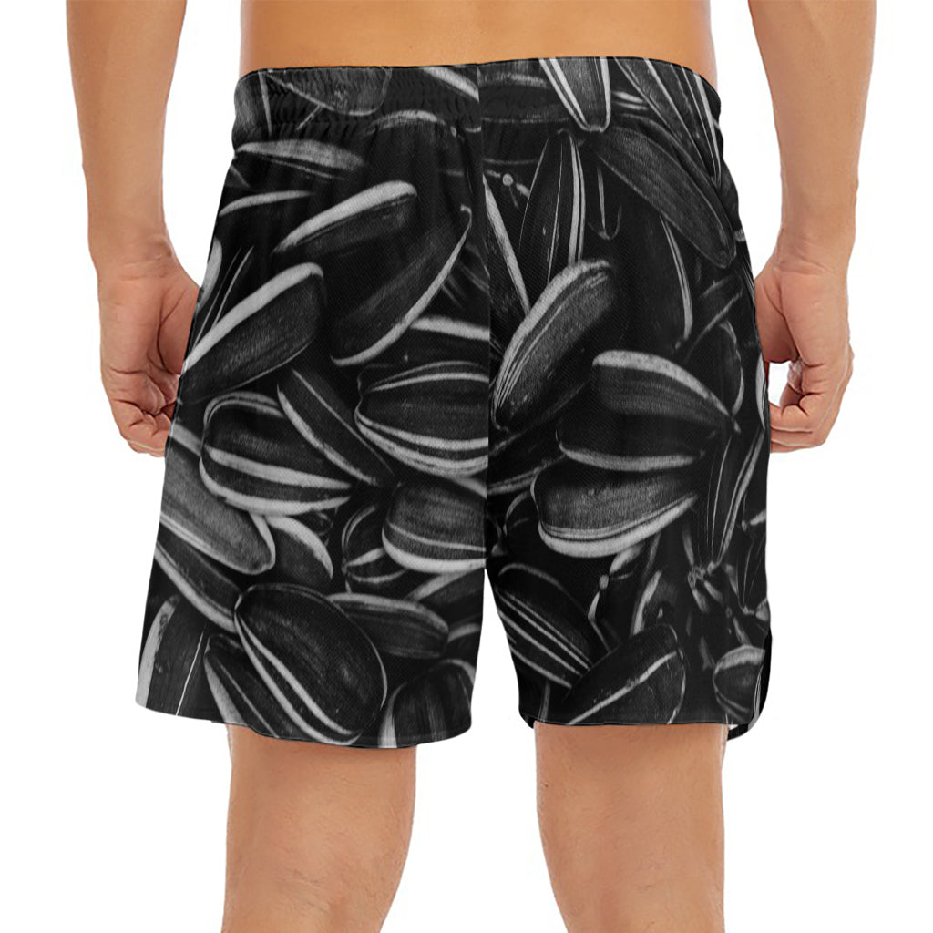 Sunflower Seeds Print Men's Split Running Shorts