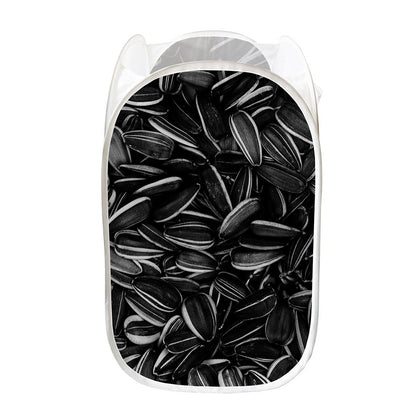 Sunflower Seeds Print Mesh Laundry Hamper