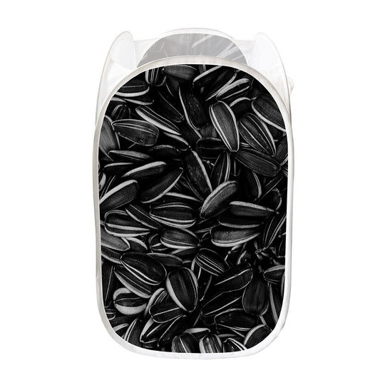 Sunflower Seeds Print Mesh Laundry Hamper