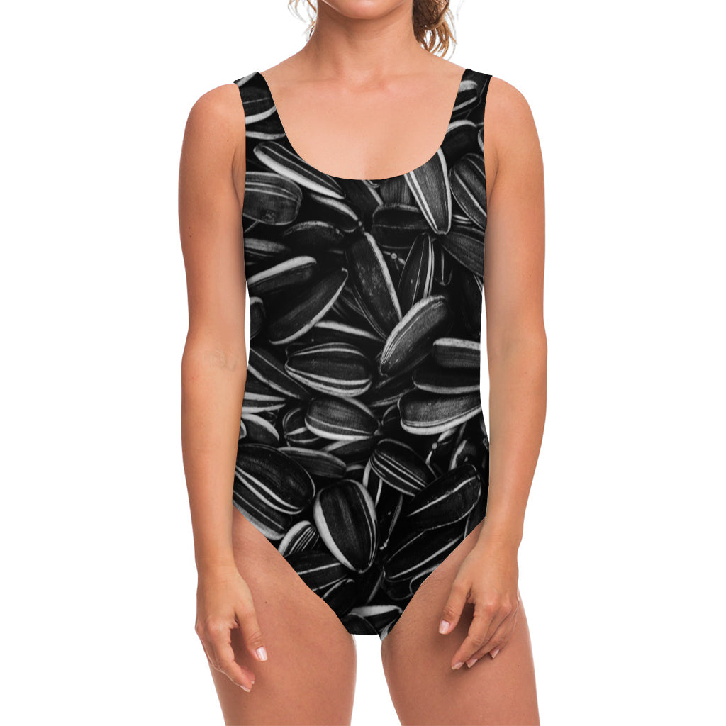 Sunflower Seeds Print One Piece Swimsuit