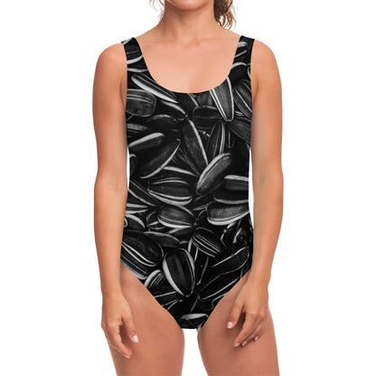 Sunflower Seeds Print One Piece Swimsuit