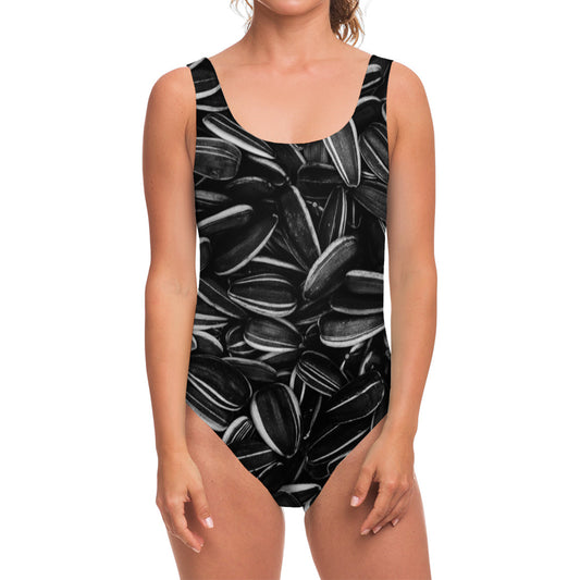 Sunflower Seeds Print One Piece Swimsuit