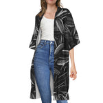 Sunflower Seeds Print Open Front Beach Cover Up