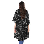 Sunflower Seeds Print Open Front Beach Cover Up