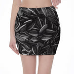 Sunflower Seeds Print Pencil Mini Skirt