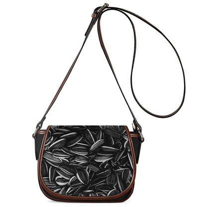 Sunflower Seeds Print Saddle Bag