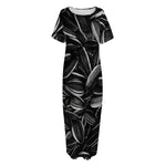 Sunflower Seeds Print Short Sleeve Long Nightdress