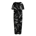 Sunflower Seeds Print Short Sleeve Long Nightdress